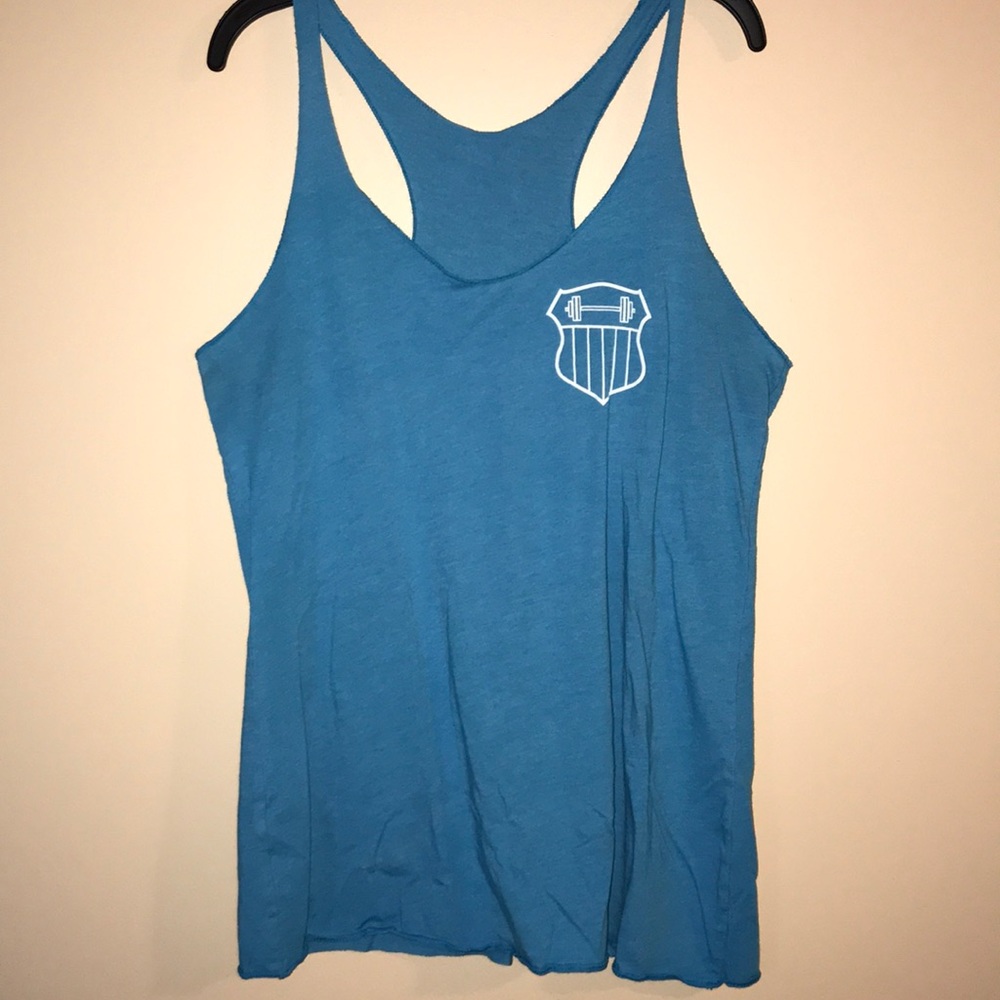 Donuts and deadlifts workout tank top-used